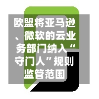 欧盟将亚马逊	、微软的云业务部门纳入“守门人”规则监管范围-第2张图片