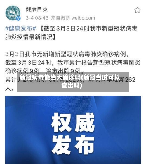 新冠病毒能当天确诊吗(新冠当时可以查出吗)-第2张图片