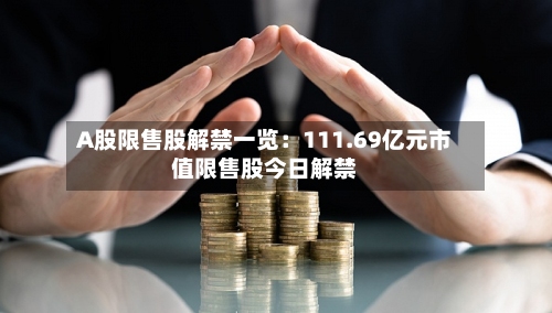 A股限售股解禁一览：111.69亿元市值限售股今日解禁-第1张图片